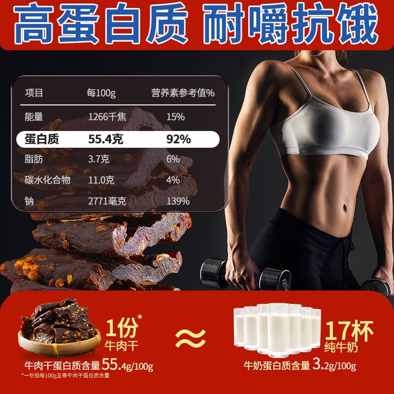 风干牛肉干200g四川西藏特产麻辣手撕超干减低肥脂高蛋白健身零食