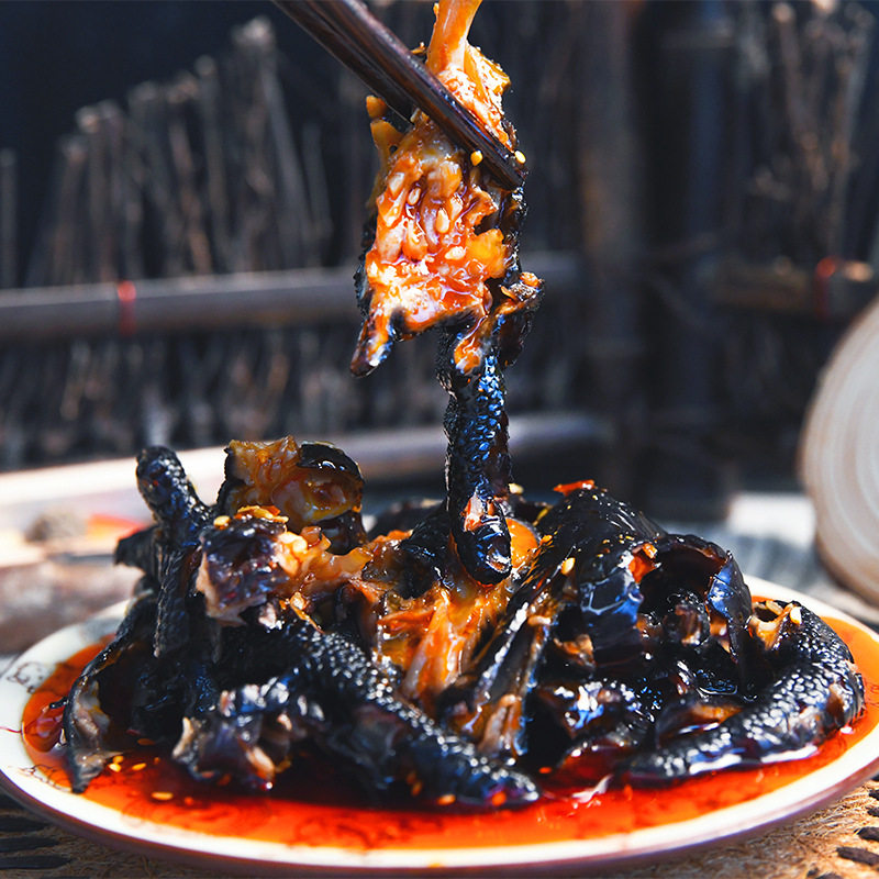 麻辣无骨鸡爪红油即食去骨乌鸡脚