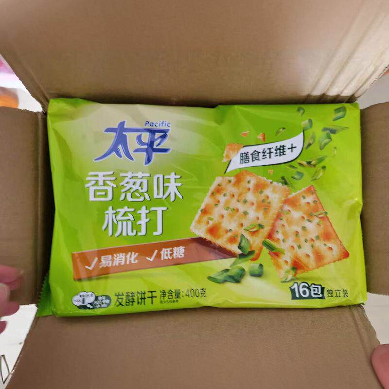 太平苏打饼干香葱味奶盐薄脆饼干早餐办公梳打小零食解饿休闲食品