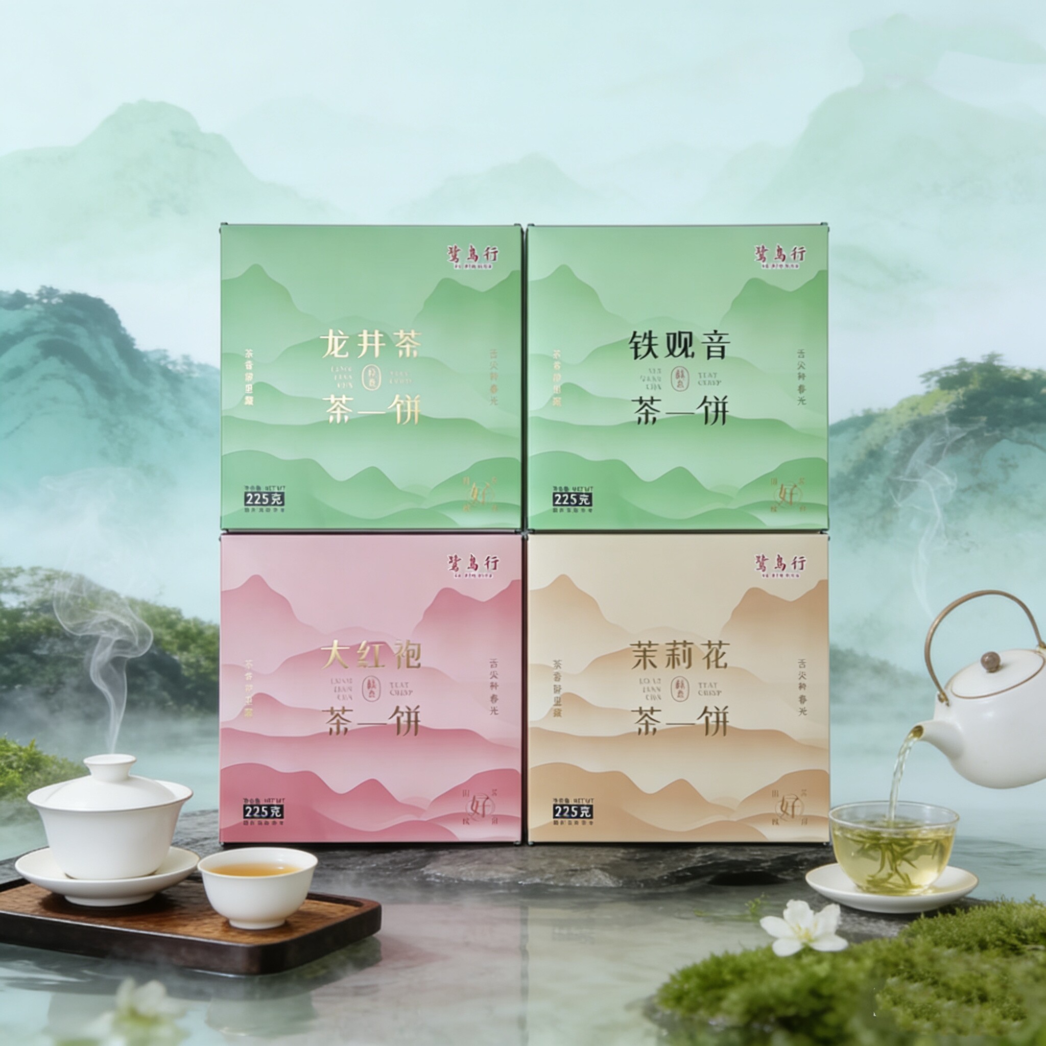 厦门特产鹭岛行茶饼225g铁观音大红袍龙井茉莉茶饼糕点下午茶点心