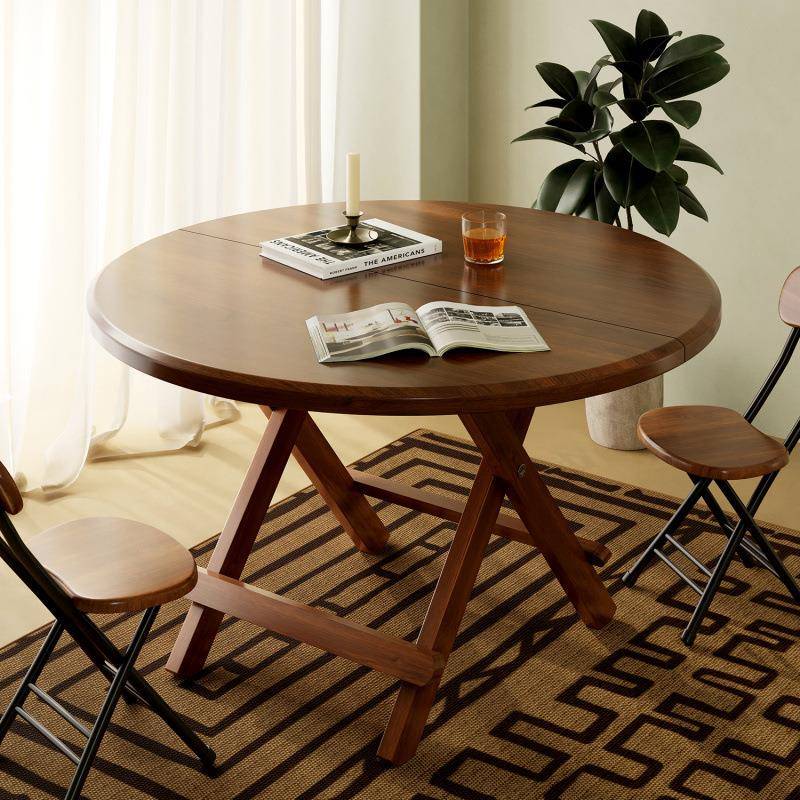 折叠桌子餐桌家用圆桌小户型吃饭小桌子多功能简易摆摊折叠桌便携