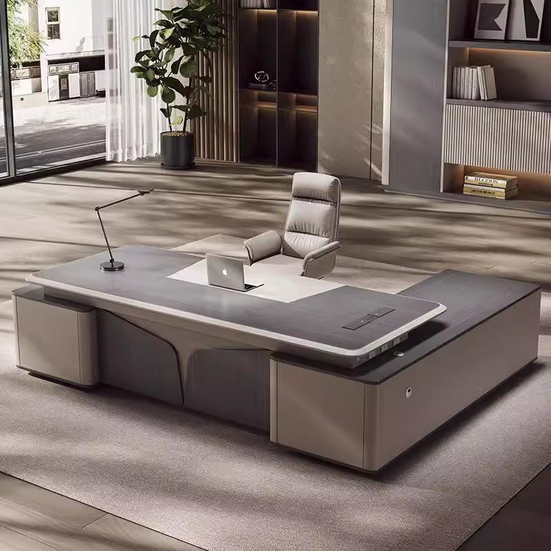 高档领导办公桌总裁桌老板桌烤漆大班台办公室家具董事长桌椅组合