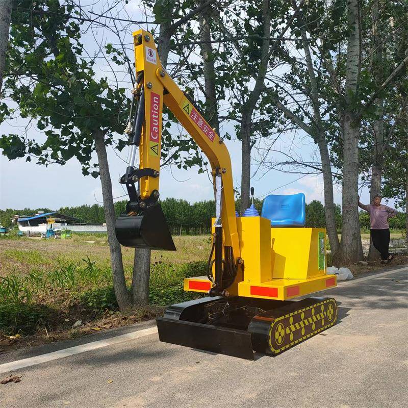 户外游乐场小型电动挖掘机 90°旋转儿童娱乐挖土机 小型挖土机