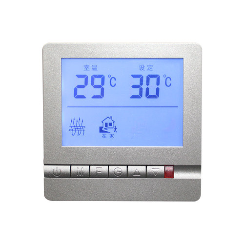 地暖温控面板控制器分集水器地暖控制面板灰色金色地暖开关温控器