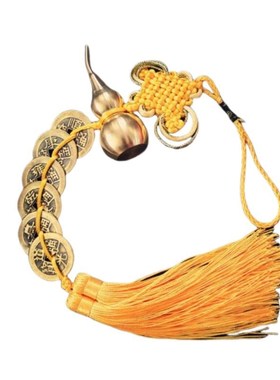 六帝钱开口铜葫芦黄绳五帝铜钱化门对门五黄二黑玄关化解门口客厅