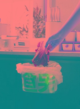 4663.贴壁式垃圾筒厨房小号便利垃圾桶 强力无痕挂壁透明收纳盒