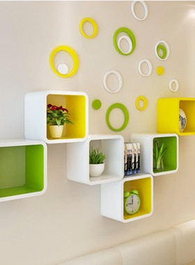 烤漆正方形30jcm创意格子墙壁卧室置物书花架壁挂摆件装饰隔板