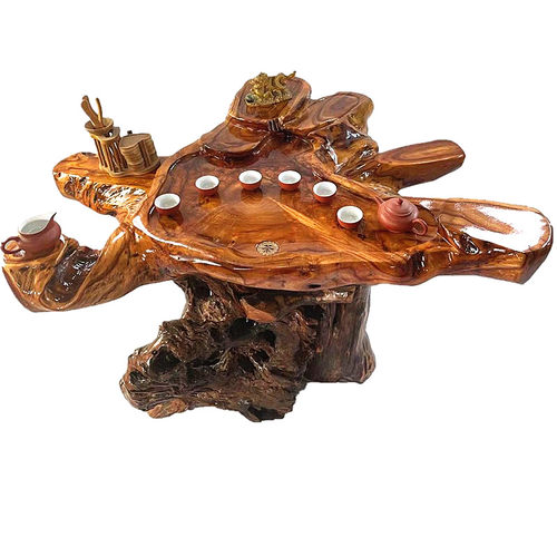 根雕茶桌茶台实木树根茶几金丝楠木家用客厅阳台小U号经济原木茶