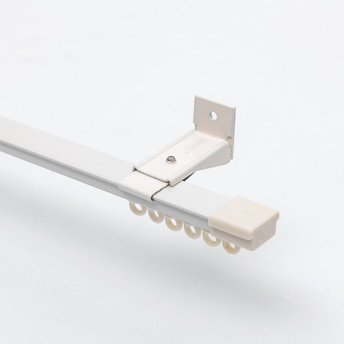 超薄铝合金超薄轨道内开窗导轨阳台飘窗单双顶S侧直轨窗帘纱帘滑