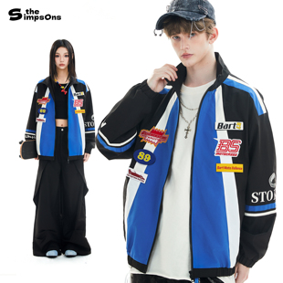 辛普森一家美式街头字母赛车服2026新款无性别穿搭运动风夹克外套