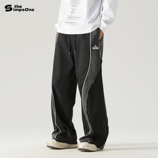 潮牌情侣直筒垂感宽松冲锋裤 辛普森一家休闲美式 男 樊治欣同款