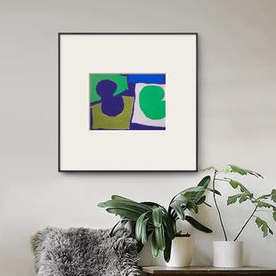 抽象色块艺术装饰画小众原木餐厅卧室书房挂画现代简约样板间壁画