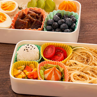 饭盒专用硅胶分菜器日式便当食品分类神器圆锥形蛋糕模菜碟子米木