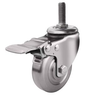 创华3寸4寸5寸304全不锈钢脚轮手推车万向轮子实心不锈钢轱辘