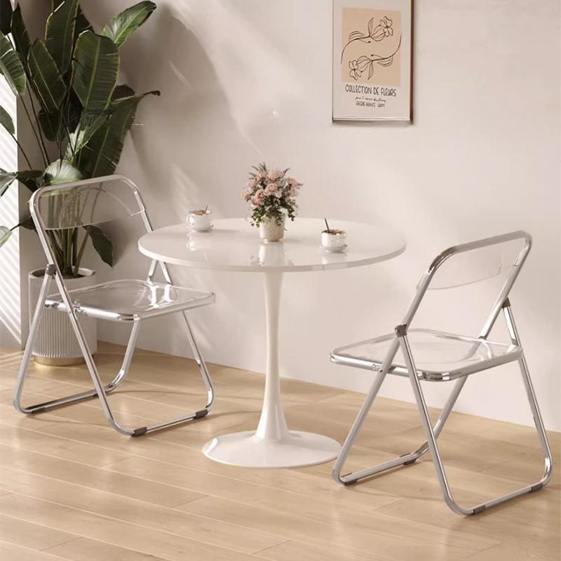 郁金香圆桌小户型家用实木餐桌椅组合阳台桌子接待洽谈咖啡小圆桌