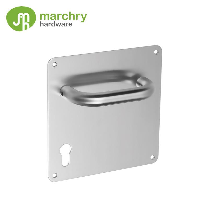 304不锈钢四方板门把手 防火门锁执手 推手板门锁拉手生产厂家