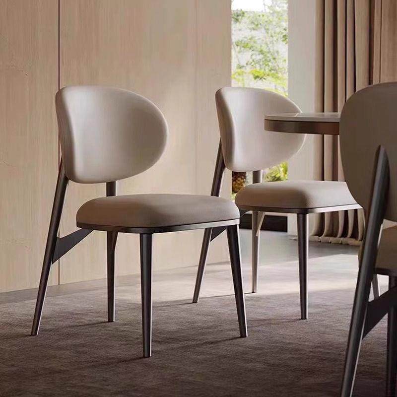 轻奢餐椅高端碳素钢现代简约意式设计师家用极简椅子凳子