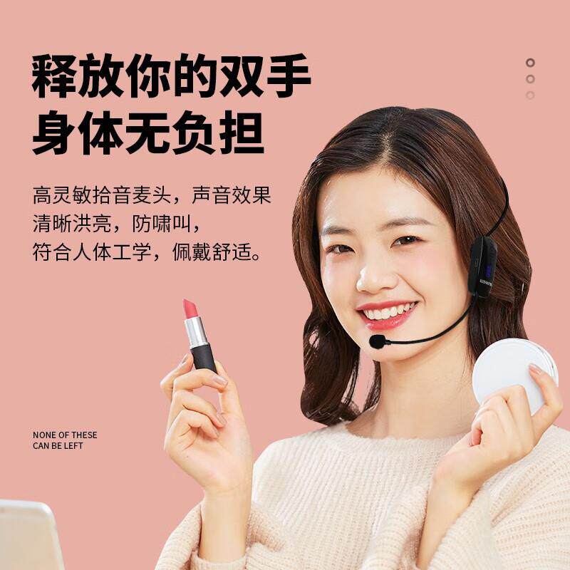山水（SANSUI）H6头戴式无线麦克风 网课U段可调频话筒 户外直播