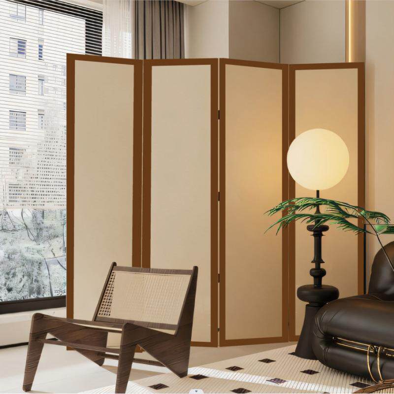 奶油风屏风隔断客厅现代简约卧室房间玄关遮挡可移动折叠法式背景