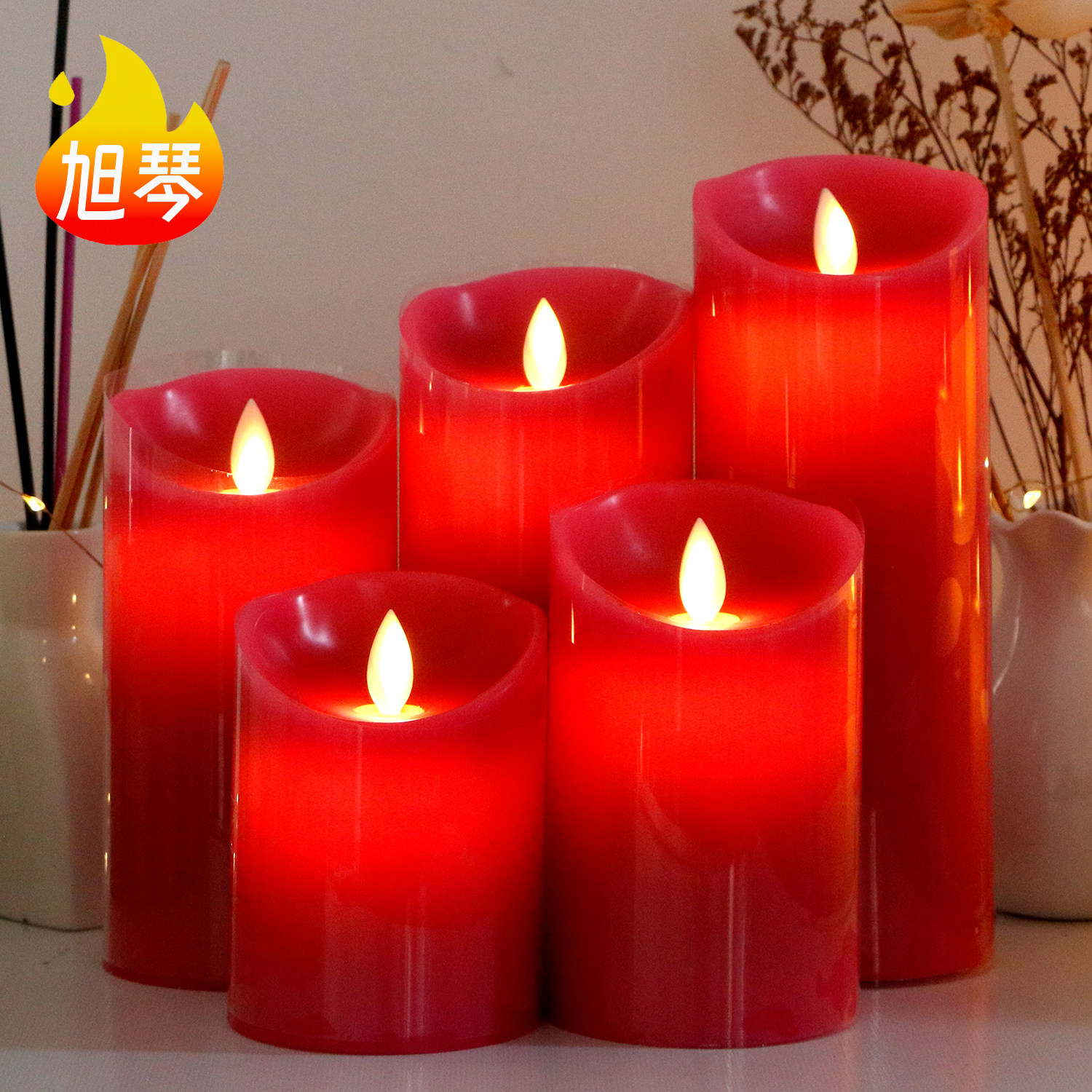 红色led电子蜡烛灯摇摆仿真石蜡假蜡烛供佛家居演出装饰氛围台灯