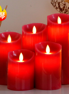 红色led电子蜡烛灯摇摆仿真石蜡假蜡烛供佛家居演出装饰氛围台灯