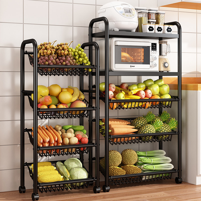 厨房菜篮子置物架水果蔬菜储物筐落地移动多层多功能家用收纳架子,厨房/烹饪用具,厨房置物架/置物柜/角架,淘宝优惠券,粉丝福利购,淘宝优惠卷