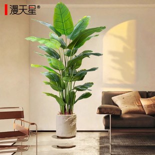 2025天堂鸟仿真绿植高端轻奢仿生花客厅大型室内盆栽摆件假植物
