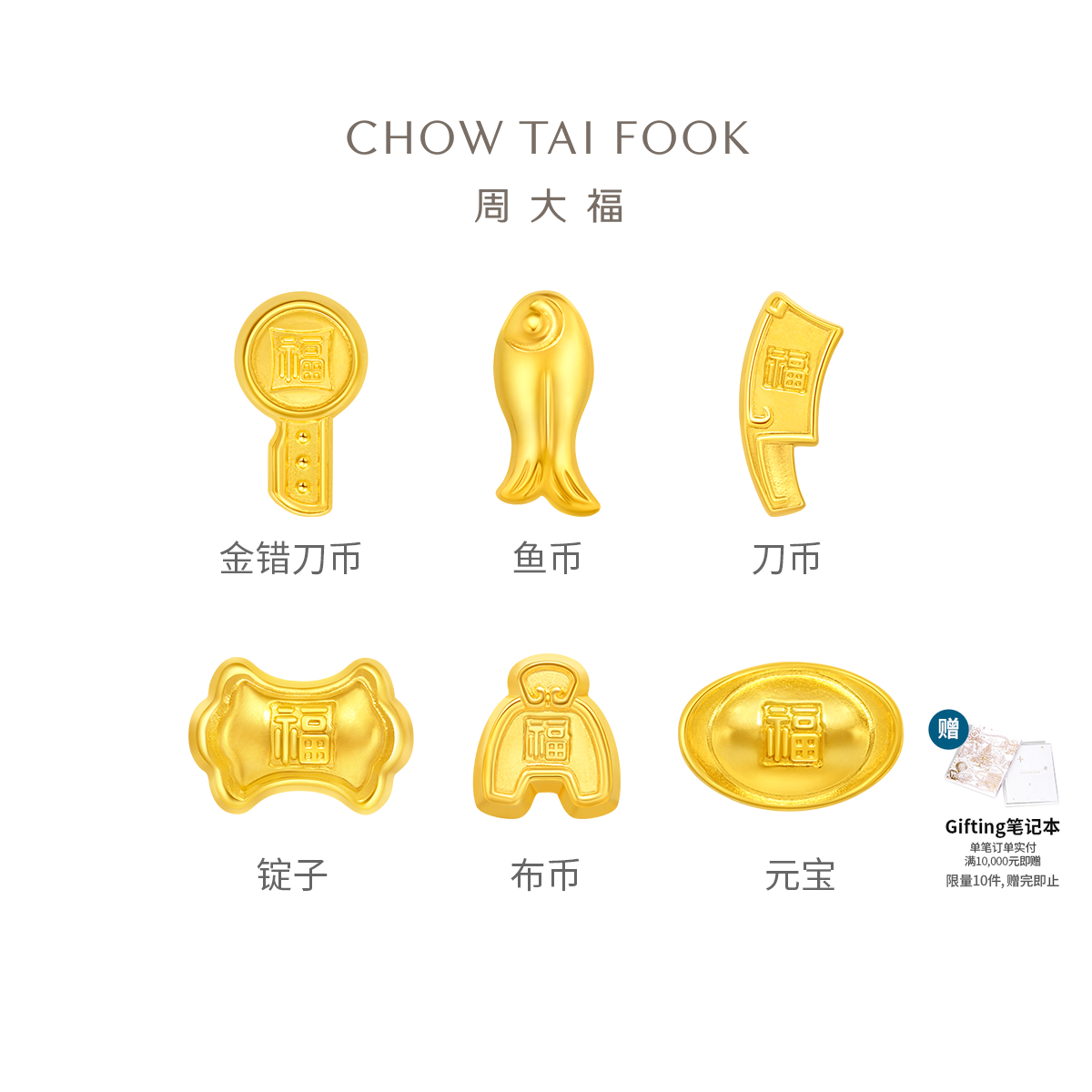 周大福鱼币布币锭子刀币元宝