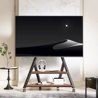电视可移动电视柜客厅落地电视机支架推车挂架子实木置物架通用型