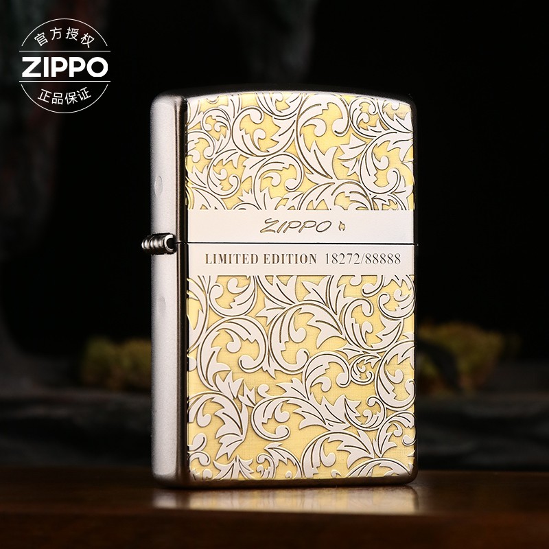 ZIPPO/之宝金冰幸运唐草打火机双面精雕正品原装防风送礼DY9902US