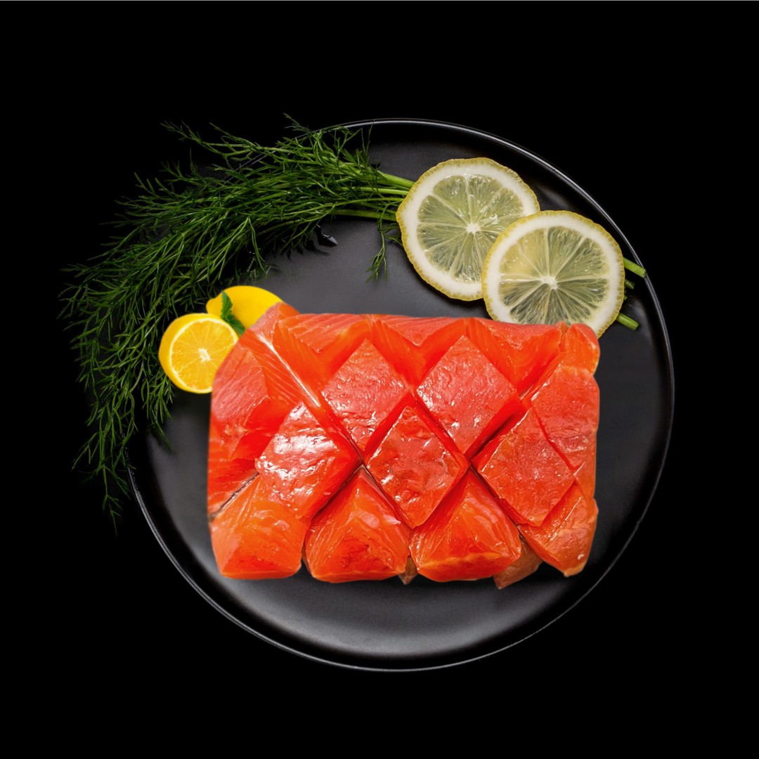 枫糖冷熏带皮三文鱼（虹鳟鱼）块200g