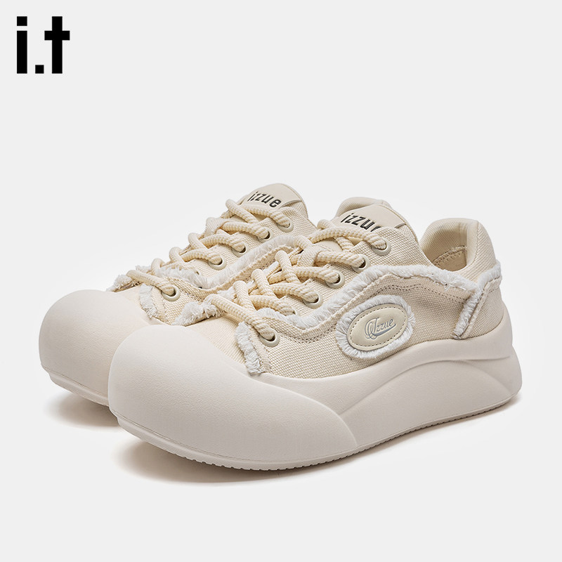 it izzue饼干低糖面包鞋2025秋季新款小白鞋休闲潮流大头板鞋男,流行男鞋,时尚休闲鞋,淘宝优惠券,粉丝福利购,淘宝优惠卷