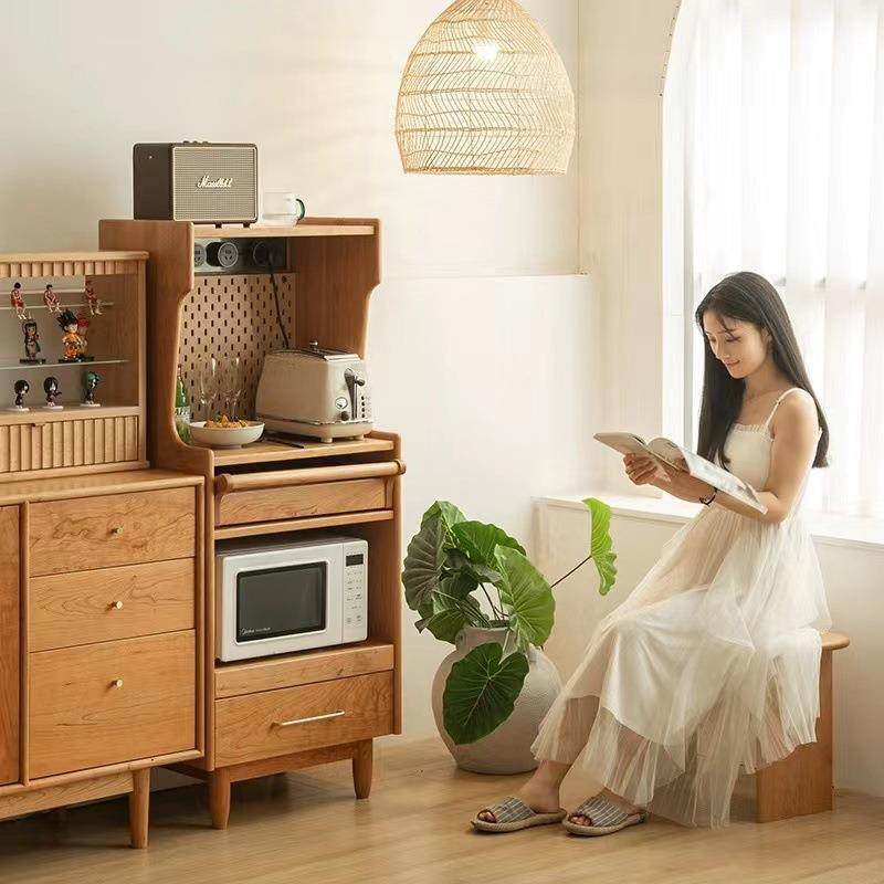 日式餐边柜小户型樱桃木客厅北欧一体复古储物矮柜窄茶水柜餐边柜,清洗/食品/商业设备,风口/风叶/风机配件,淘宝优惠券,粉丝福利购,淘宝优惠卷