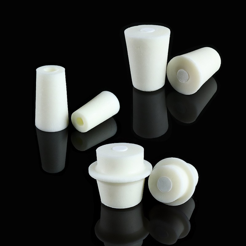 玻璃试管硅胶塞带m砂芯试管塞透气锥形瓶塞三角瓶塞子实验室耐高