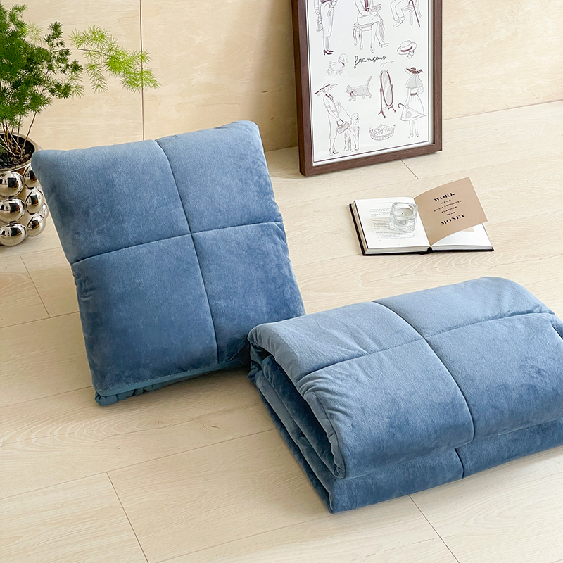 纯色两用抱枕被全棉二合一汽车载靠垫公司沙发午睡V可折叠四季毛