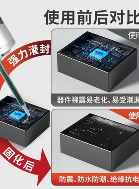 ab胶环氧树脂黑色强力胶填充罐胶粘电子组件磁铁电路板电器金属塑