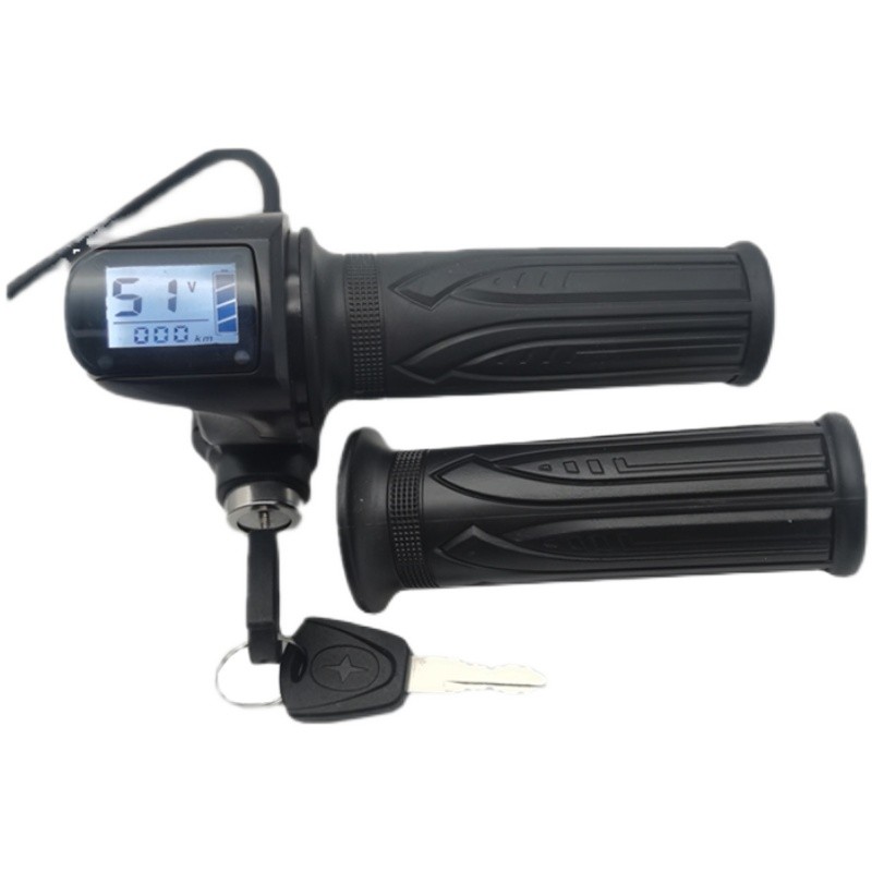 代驾车转把通用小屏速显48vv电量显示折叠锂电车电动调速车转把手