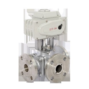 Q9445F 16P不锈钢304电动法兰三通球阀换向TL型DN253240V50658010