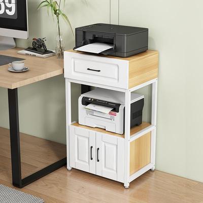 8V简约打印机架子落地多层桌边放文件的收纳置物架家用带抽屉储物