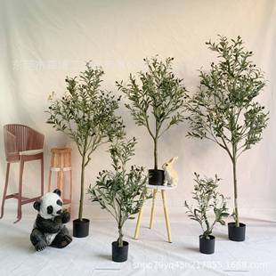 北欧人气网红仿真绿植橄榄树室内家居商场橱窗大型落地假盆栽摆件