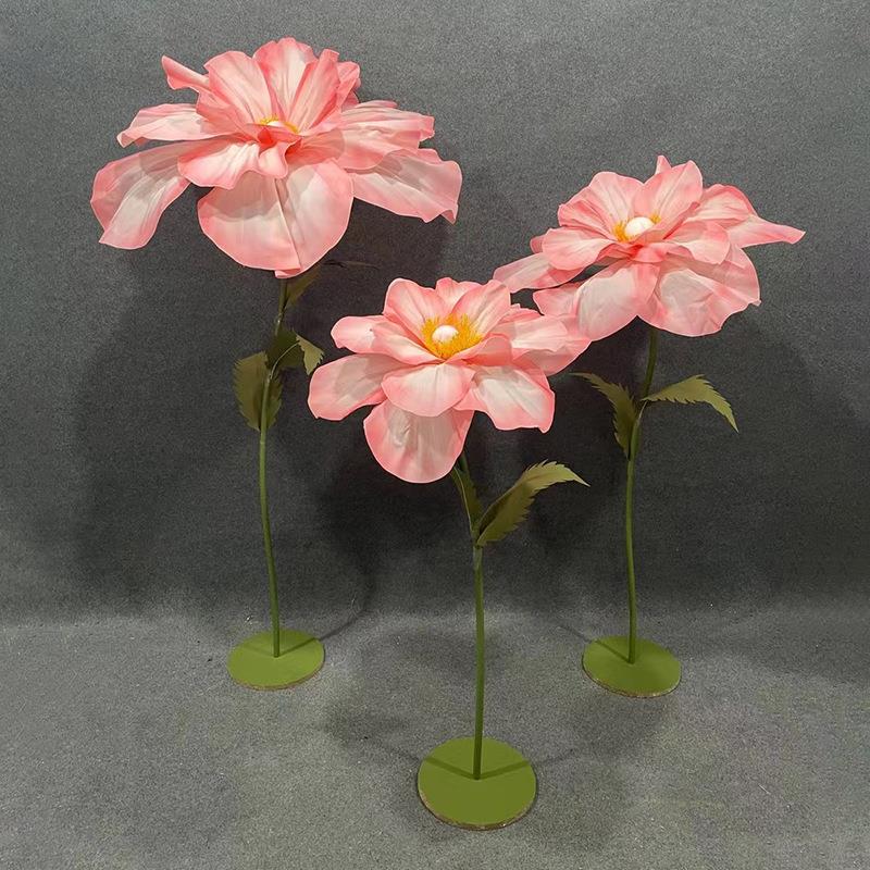 婚庆手工路引泡沫鸢尾花莲花户外婚礼布置橱窗装饰纸花摄影道具花