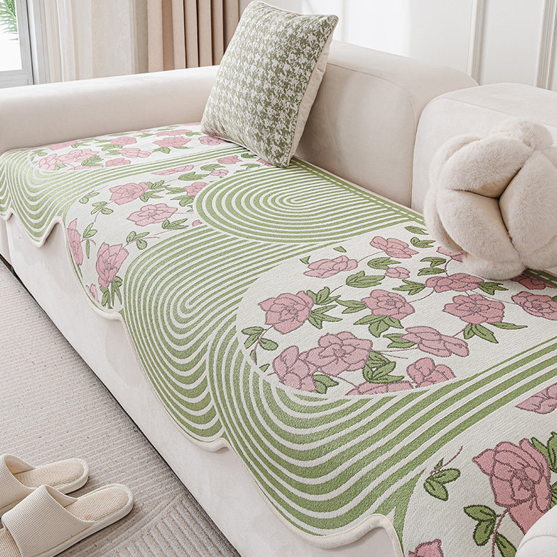 异形不规则沙发垫2m024新款雪尼尔直排坐垫四季通用防滑套罩盖布