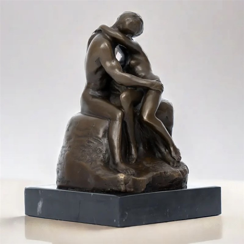 名著罗丹大师《吻》铜雕塑摆件欧式家居办公O酒店房间轻奢创意礼