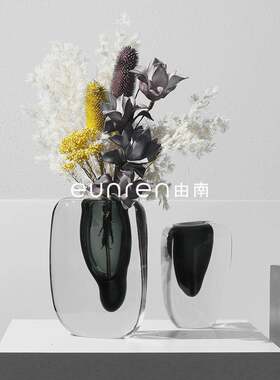 简约现代家具茶几玻璃插花器样板房间售楼处玄关电视柜花瓶摆件