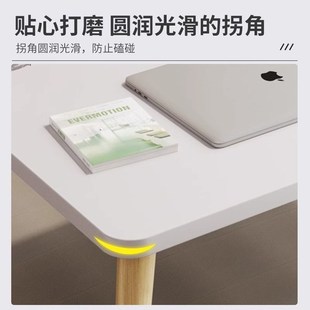 床上小桌子家用书桌客厅吃饭餐桌实木腿电脑桌卧室办Y公桌板飘窗