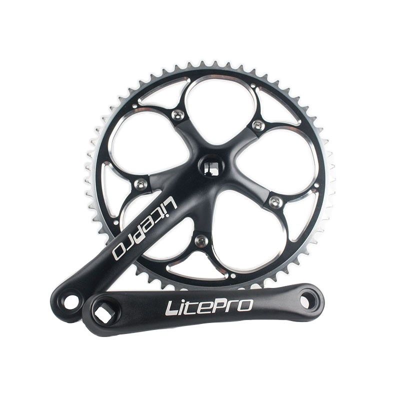 自行车公路车牙盘曲柄中轴套装 单盘56T齿送护盘