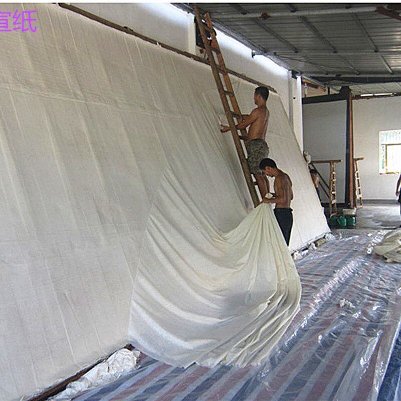 2米*2.4米加厚檀皮稻草宣纸书法国画专用大幅创作安徽宣纸半生熟