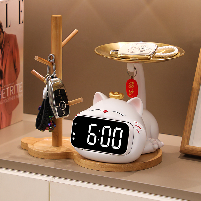 轻奢钥匙收纳摆件入户玄关鞋柜时钟摆件乔迁新居礼品搬家礼物