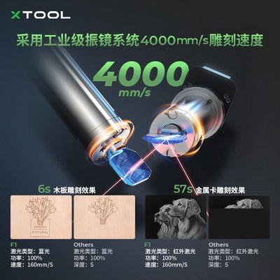 xTool F1金属激光雕刻机全自动小型切割机手持打标机