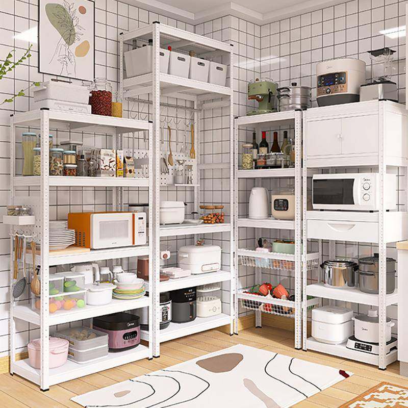 白色厨房置物架落地式多层微波炉烤箱收纳架多功能家用省空间,金属材料及制品,金属加工件/五金加工件,淘宝优惠券,粉丝福利购,淘宝优惠卷